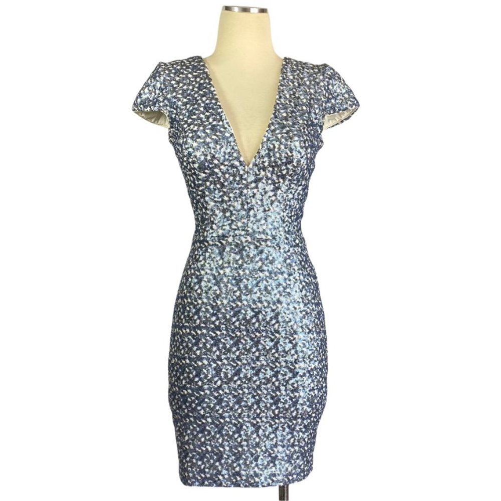 Zoe Cap Sleeve Plunging Sequin Mini Dress Small